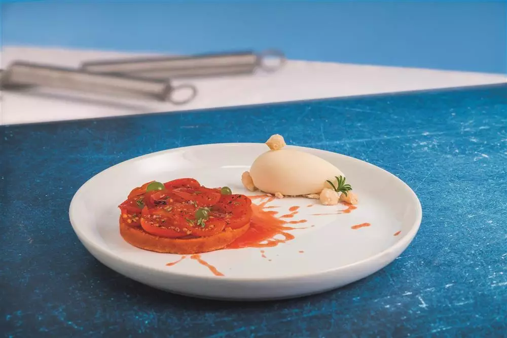 Tatin calda al pomodoro e gelato al Parmigiano