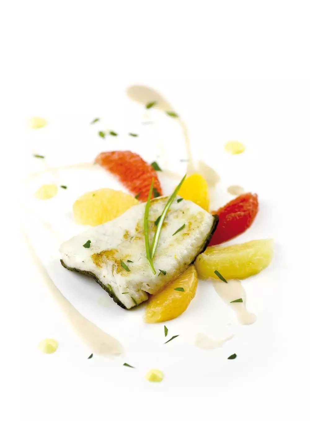 Rombo con maionese al pompelmo e crema di cannellini