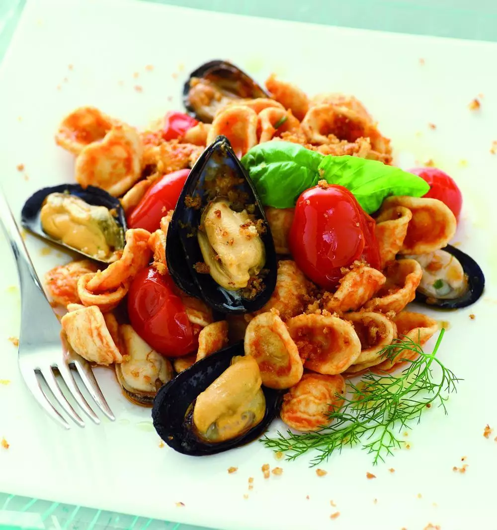 Recchitelle alle cozze e bottarga