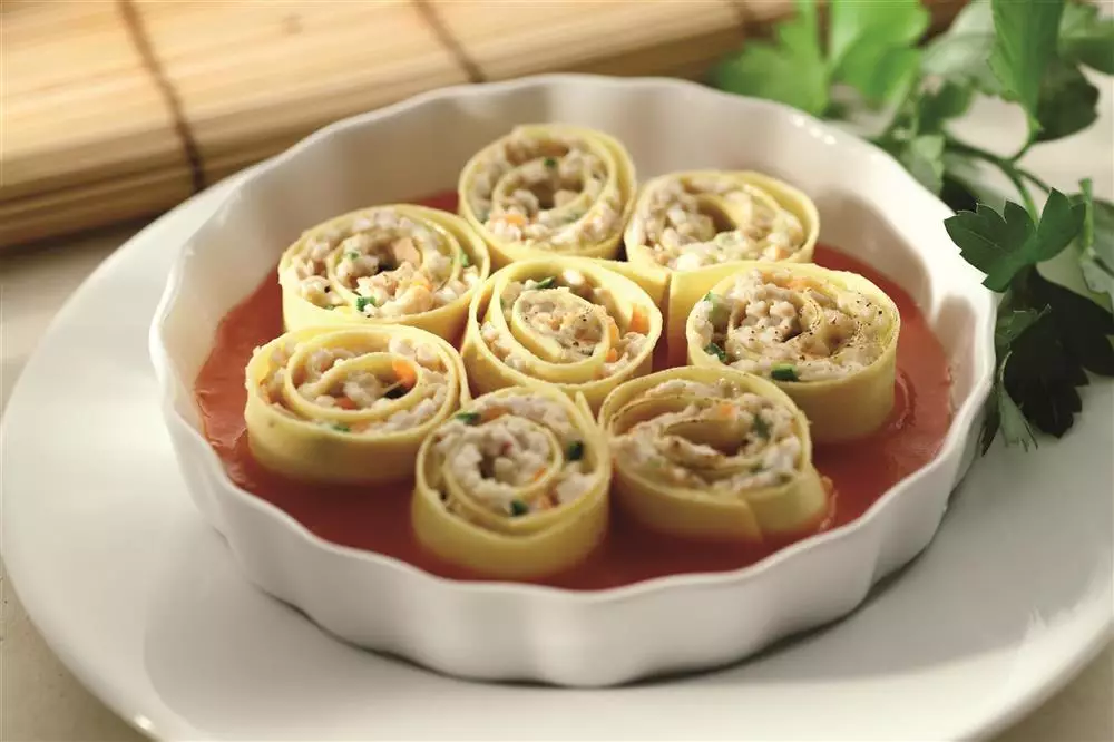 Rotelle gratinate al tacchino ed erbe fini