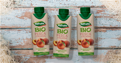 Valfrutta BIO lancia il Brick da 250 ml pesca: gusto autentico e biologico in formato smart